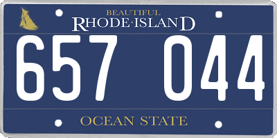 RI license plate 657044
