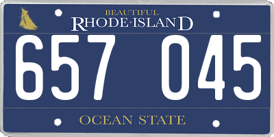 RI license plate 657045