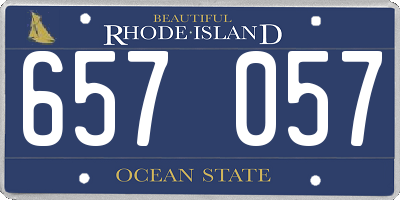 RI license plate 657057