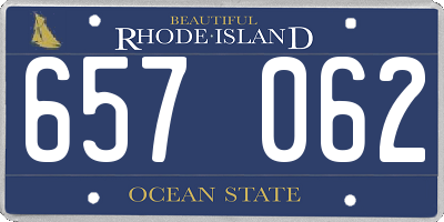 RI license plate 657062