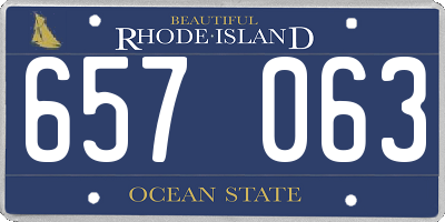 RI license plate 657063