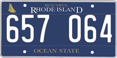 RI license plate 657064