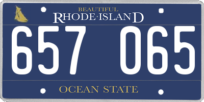 RI license plate 657065