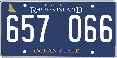 RI license plate 657066