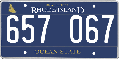 RI license plate 657067