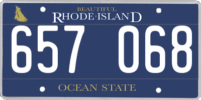 RI license plate 657068