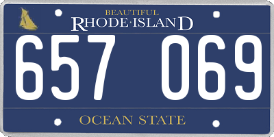 RI license plate 657069