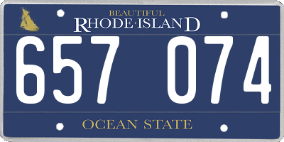 RI license plate 657074