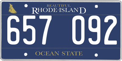 RI license plate 657092