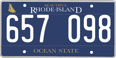 RI license plate 657098