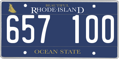 RI license plate 657100
