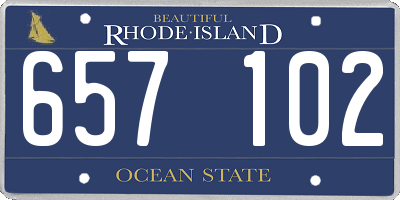 RI license plate 657102