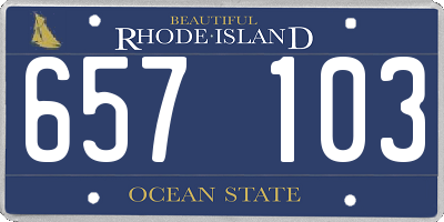 RI license plate 657103
