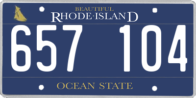 RI license plate 657104