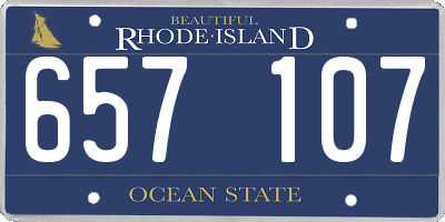 RI license plate 657107