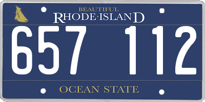 RI license plate 657112