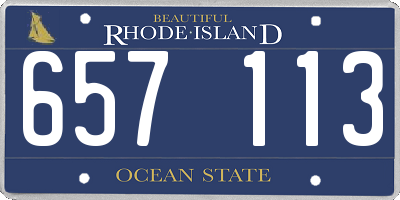 RI license plate 657113