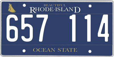 RI license plate 657114