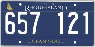 RI license plate 657121