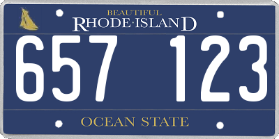 RI license plate 657123