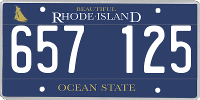 RI license plate 657125