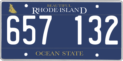 RI license plate 657132