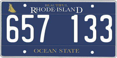 RI license plate 657133