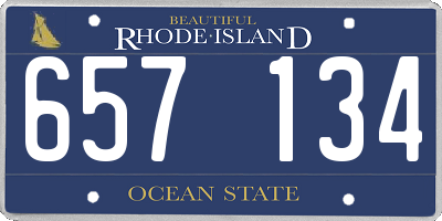 RI license plate 657134