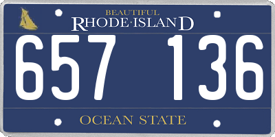 RI license plate 657136