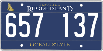 RI license plate 657137