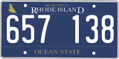RI license plate 657138