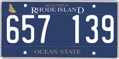 RI license plate 657139