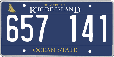 RI license plate 657141