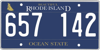 RI license plate 657142