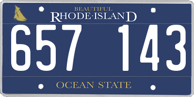 RI license plate 657143