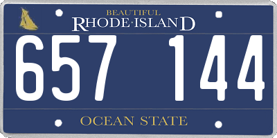 RI license plate 657144