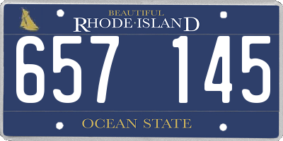 RI license plate 657145