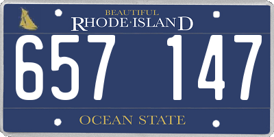RI license plate 657147
