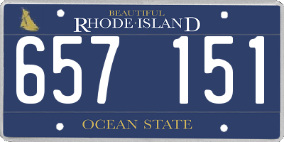 RI license plate 657151
