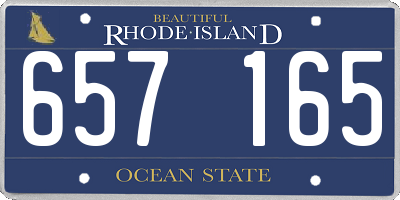 RI license plate 657165