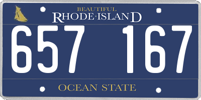 RI license plate 657167