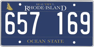 RI license plate 657169