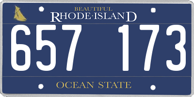 RI license plate 657173