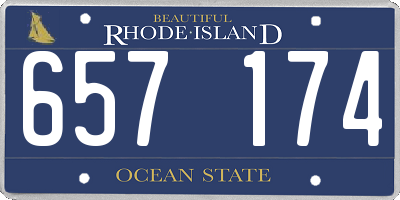 RI license plate 657174
