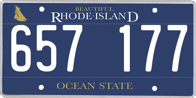 RI license plate 657177