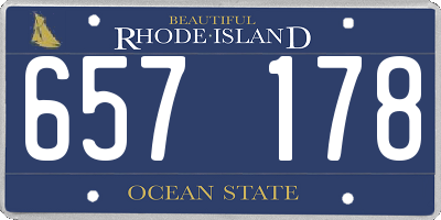 RI license plate 657178