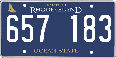 RI license plate 657183