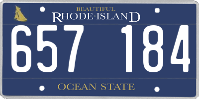 RI license plate 657184