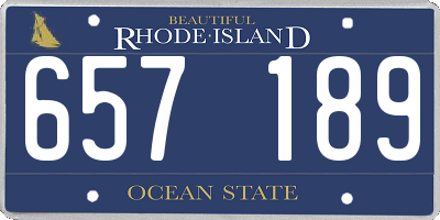 RI license plate 657189