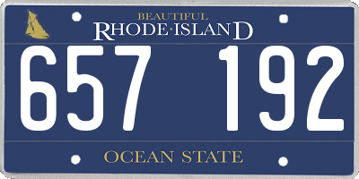 RI license plate 657192